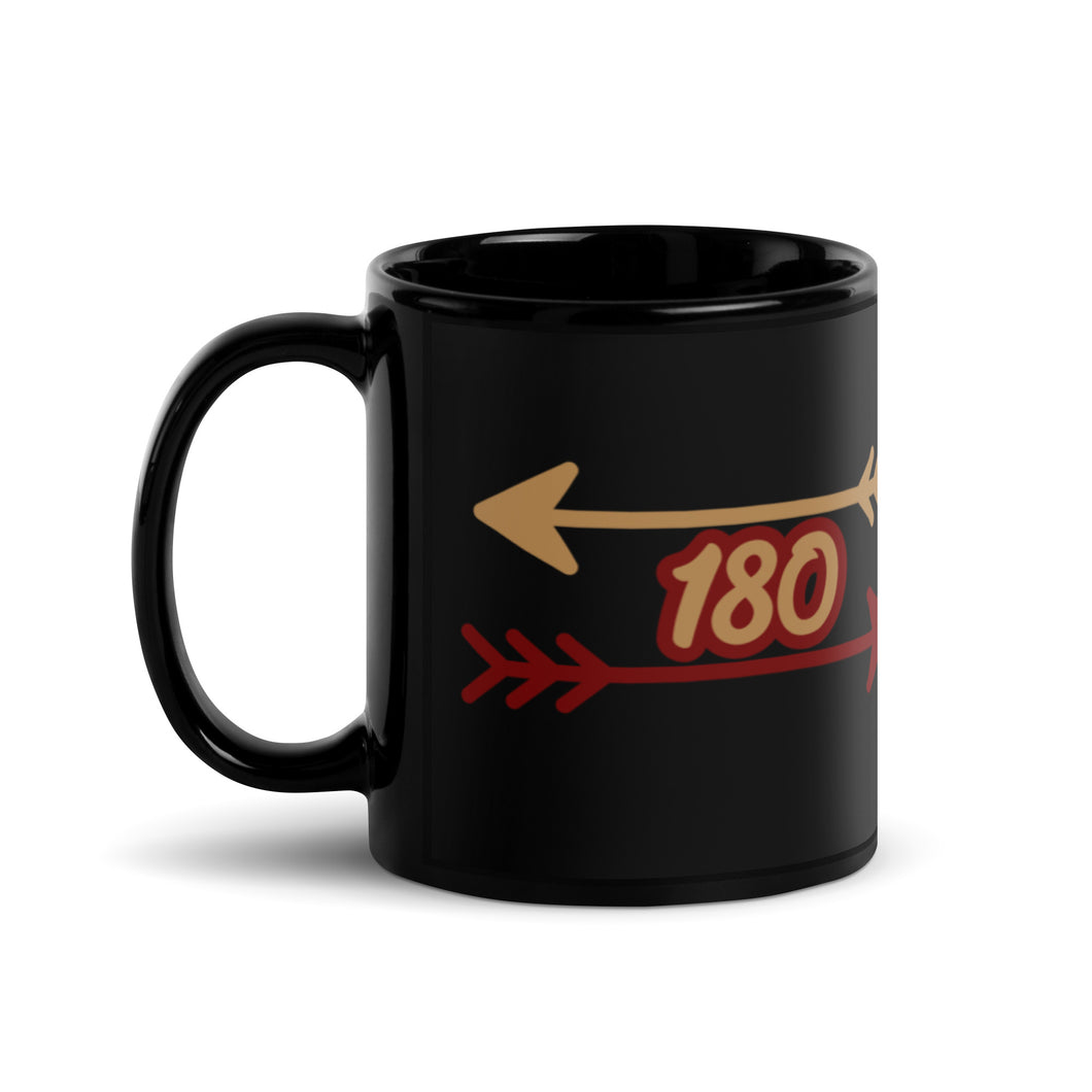 180 Arrows Black Glossy Mug