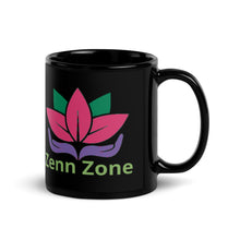 Load image into Gallery viewer, Zenn Zone Lotus Black Glossy Mug
