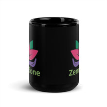 Load image into Gallery viewer, Zenn Zone Lotus Black Glossy Mug
