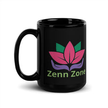 Load image into Gallery viewer, Zenn Zone Lotus Black Glossy Mug
