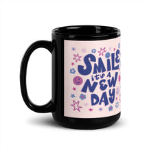 Load image into Gallery viewer, New Day Black Glossy Mug
