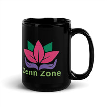 Load image into Gallery viewer, Zenn Zone Lotus Black Glossy Mug
