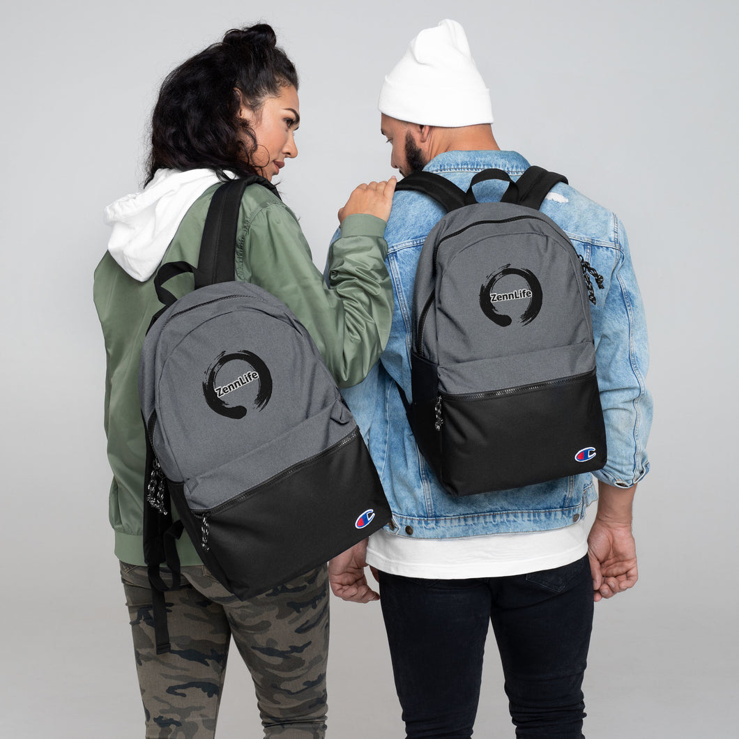 Black Zenn Circle Embroidered Champion Backpack