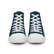 Load image into Gallery viewer, Men’s Navy High Top Canvas Shoes
