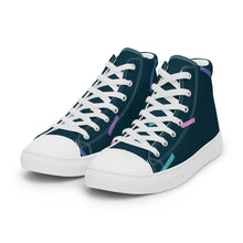 Load image into Gallery viewer, Men’s Navy High Top Canvas Shoes
