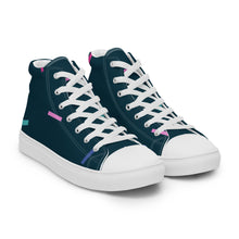 Load image into Gallery viewer, Men’s Navy High Top Canvas Shoes
