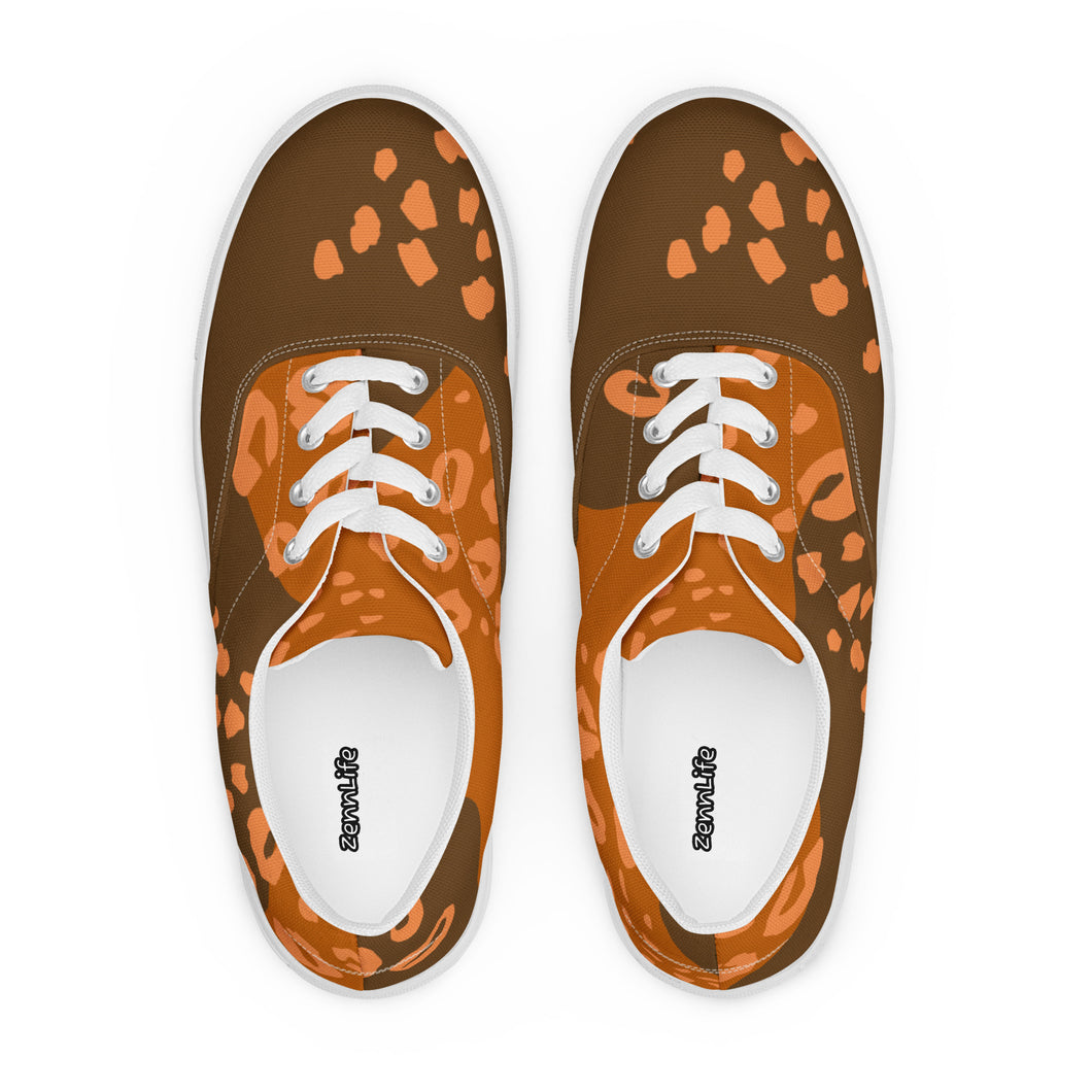 Men’s Lace-Up Brown Canvas Shoes