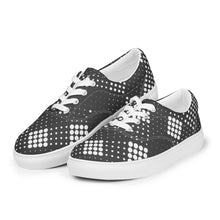 Load image into Gallery viewer, Men’s Lace-Up Black and White Canvas Shoes
