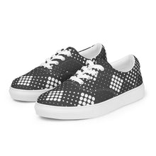 Load image into Gallery viewer, Men’s Lace-Up Black and White Canvas Shoes
