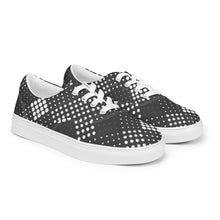 Load image into Gallery viewer, Men’s Lace-Up Black and White Canvas Shoes
