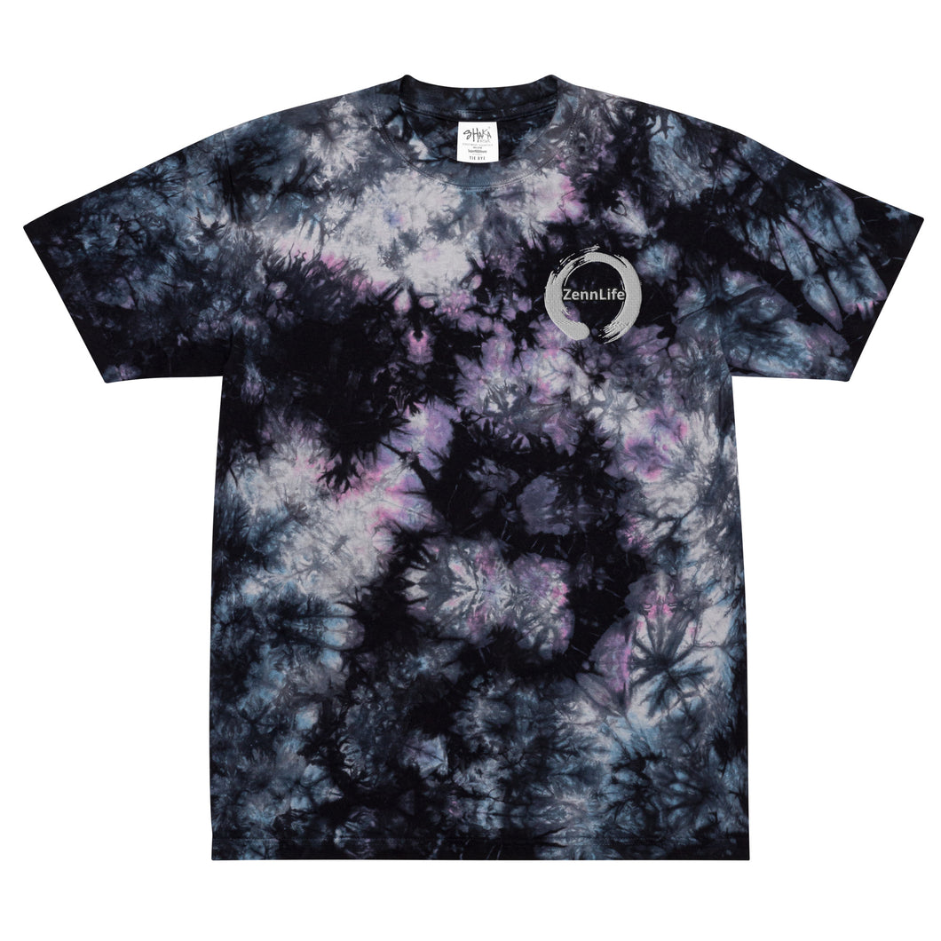 White Zenn Circle Oversized Tie-Dye T-Shirt