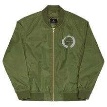 Load image into Gallery viewer, White Zenn Circle Premium Recycled Bomber Jacket
