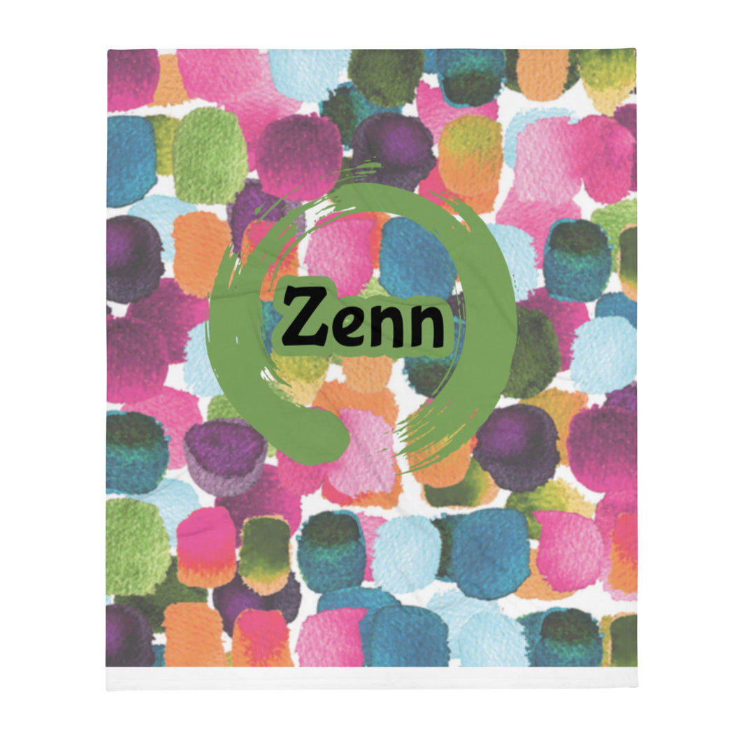 Green Zenn Confetti Colored Throw Blanket