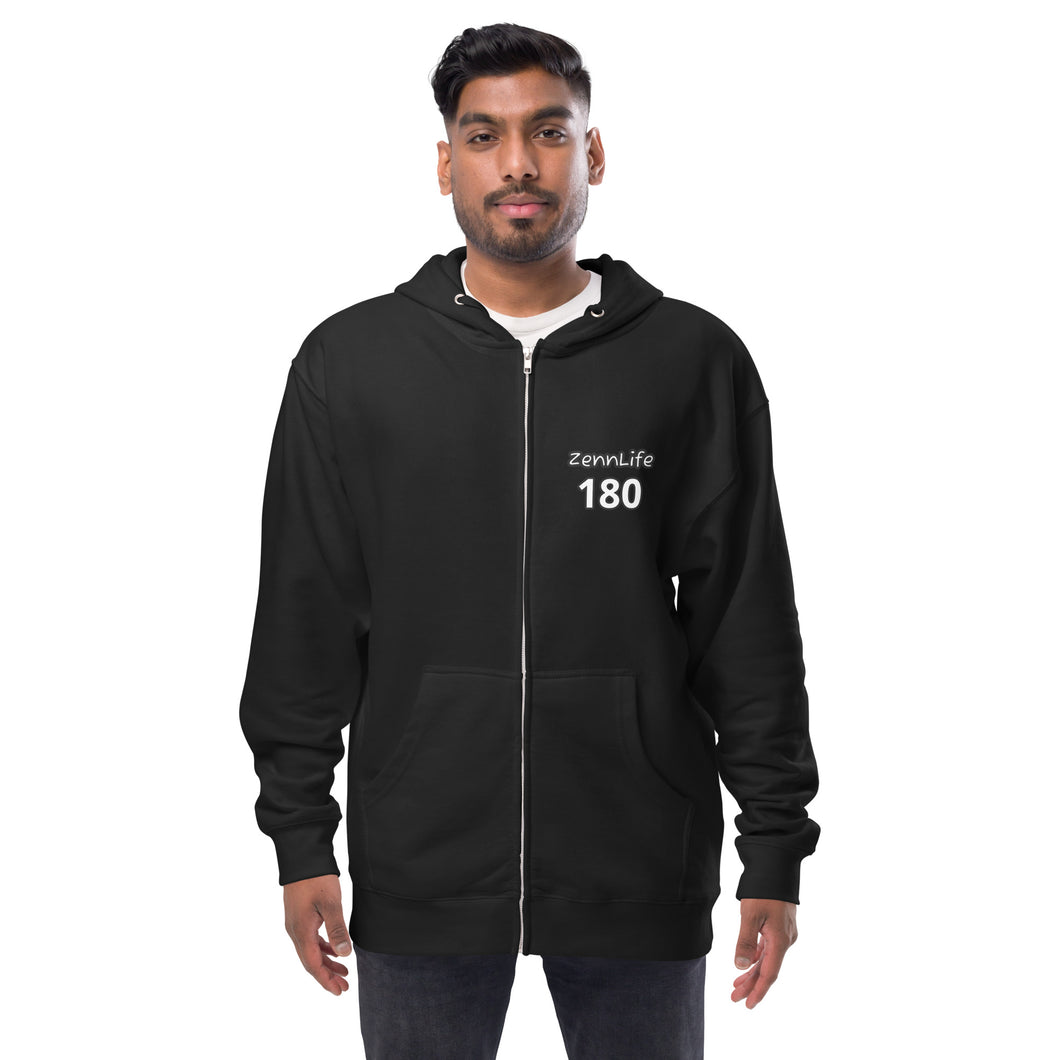 Unisex 180 Fleece Zip Up Hoodie