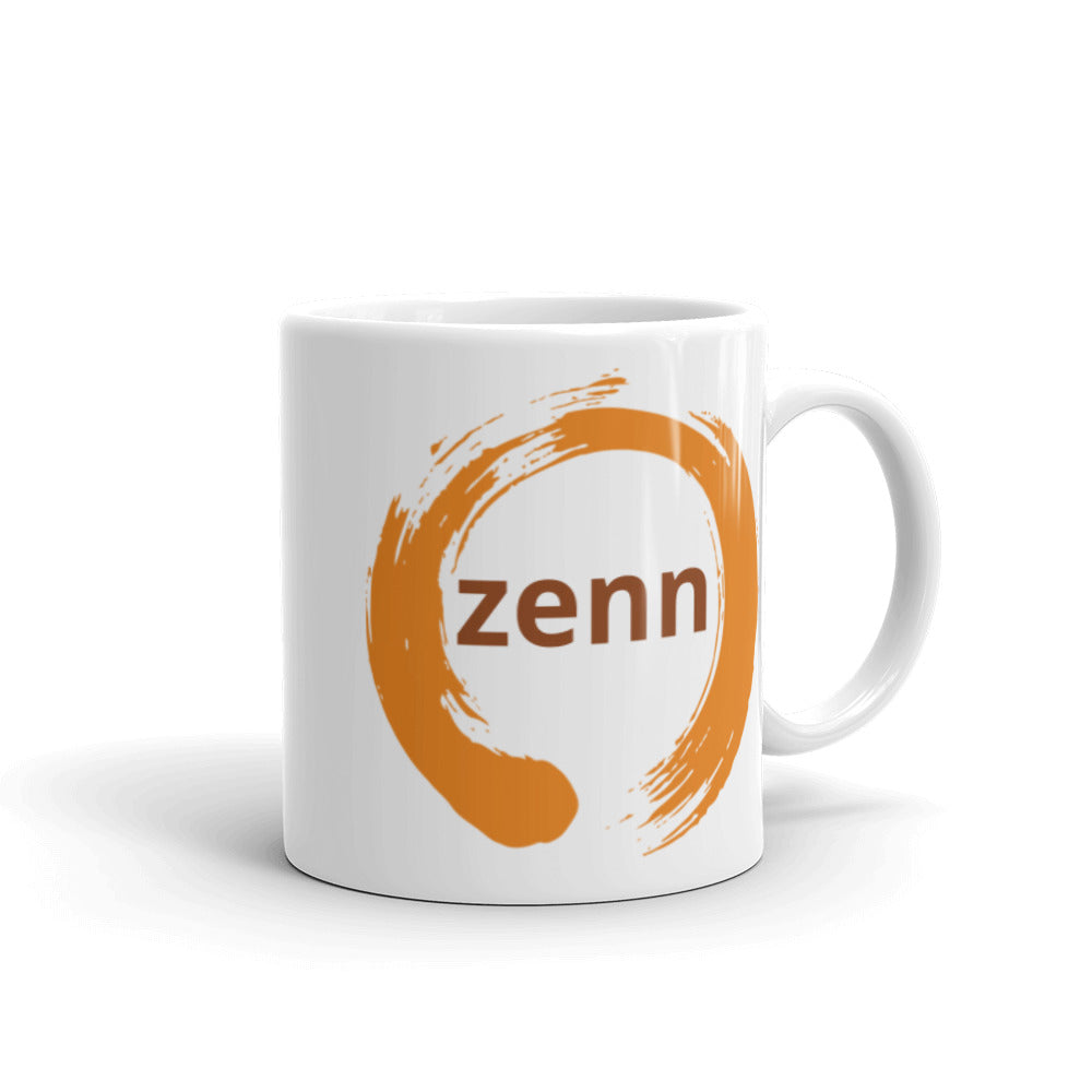 Orange Zenn White Glossy Mug