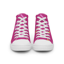 Load image into Gallery viewer, Women’s Hot Pink High Top Canvas Shoes
