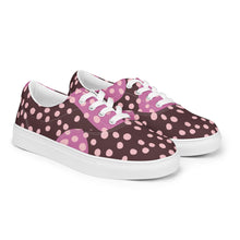 Load image into Gallery viewer, Women’s Lace-Up Dotted Canvas Shoes
